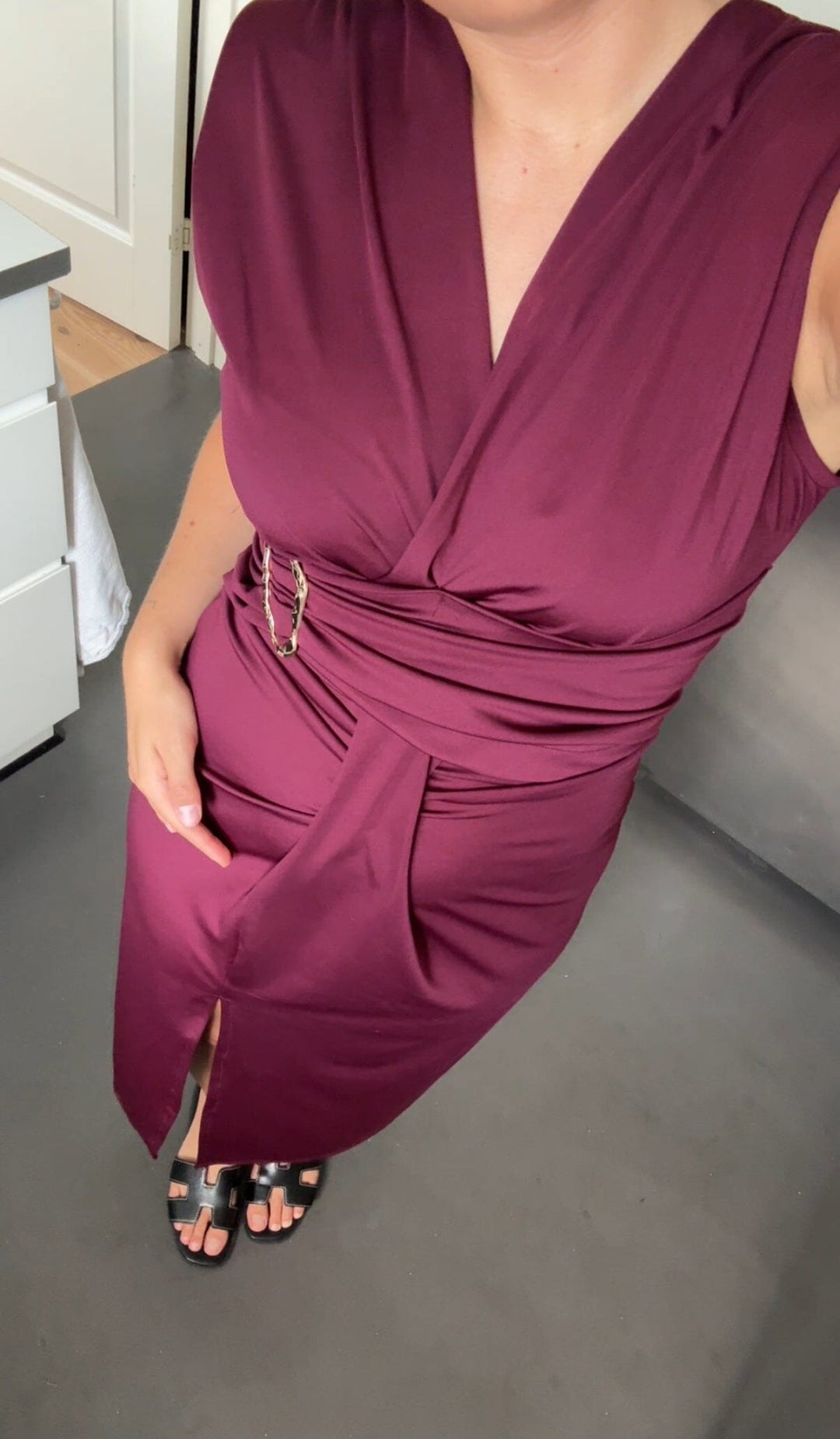 A-bee - Mirella Dress - Burgundy Kjoler