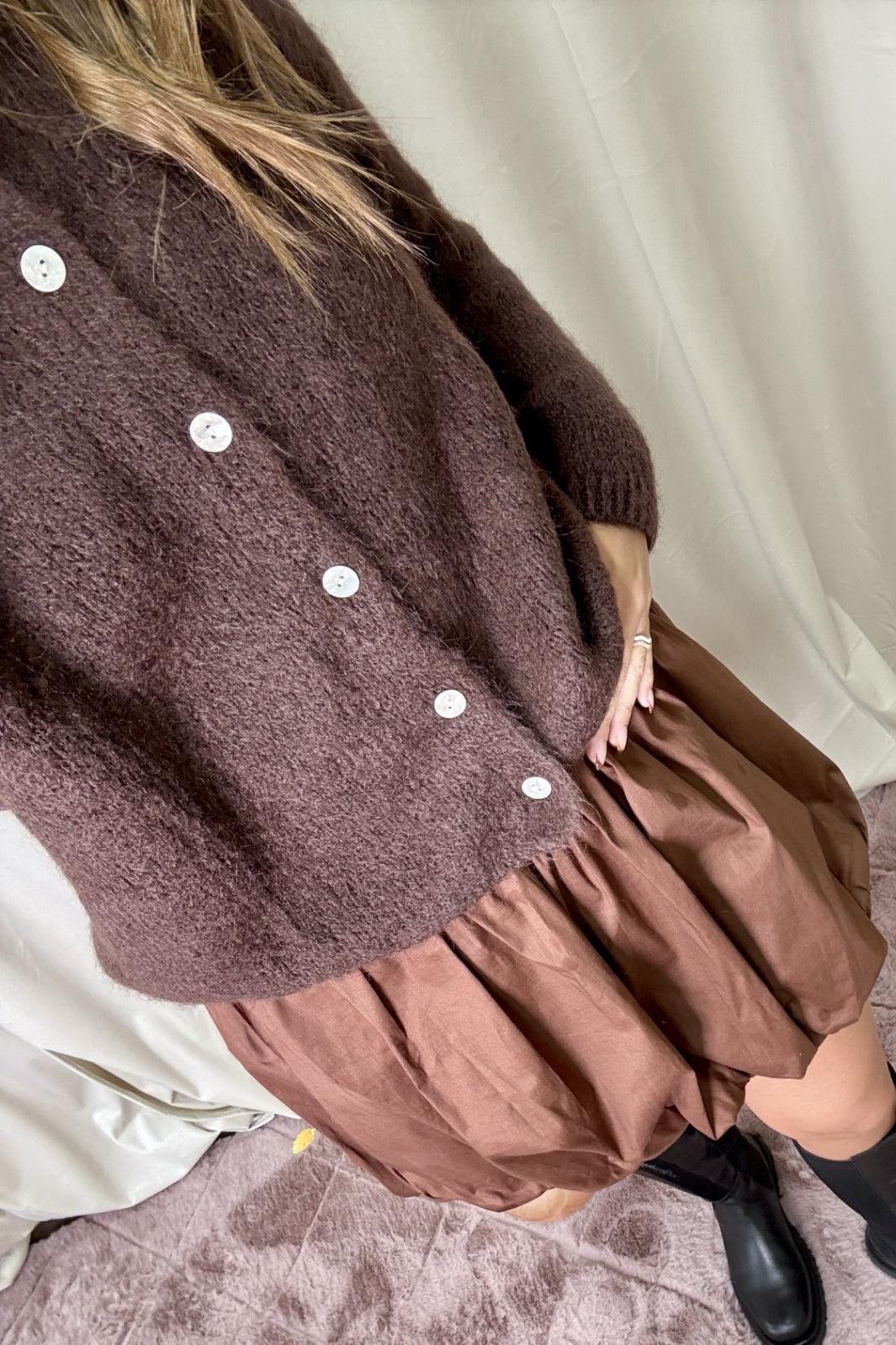 A-bee - Soft Cardigan 657 2 - Chocolate Cardigans