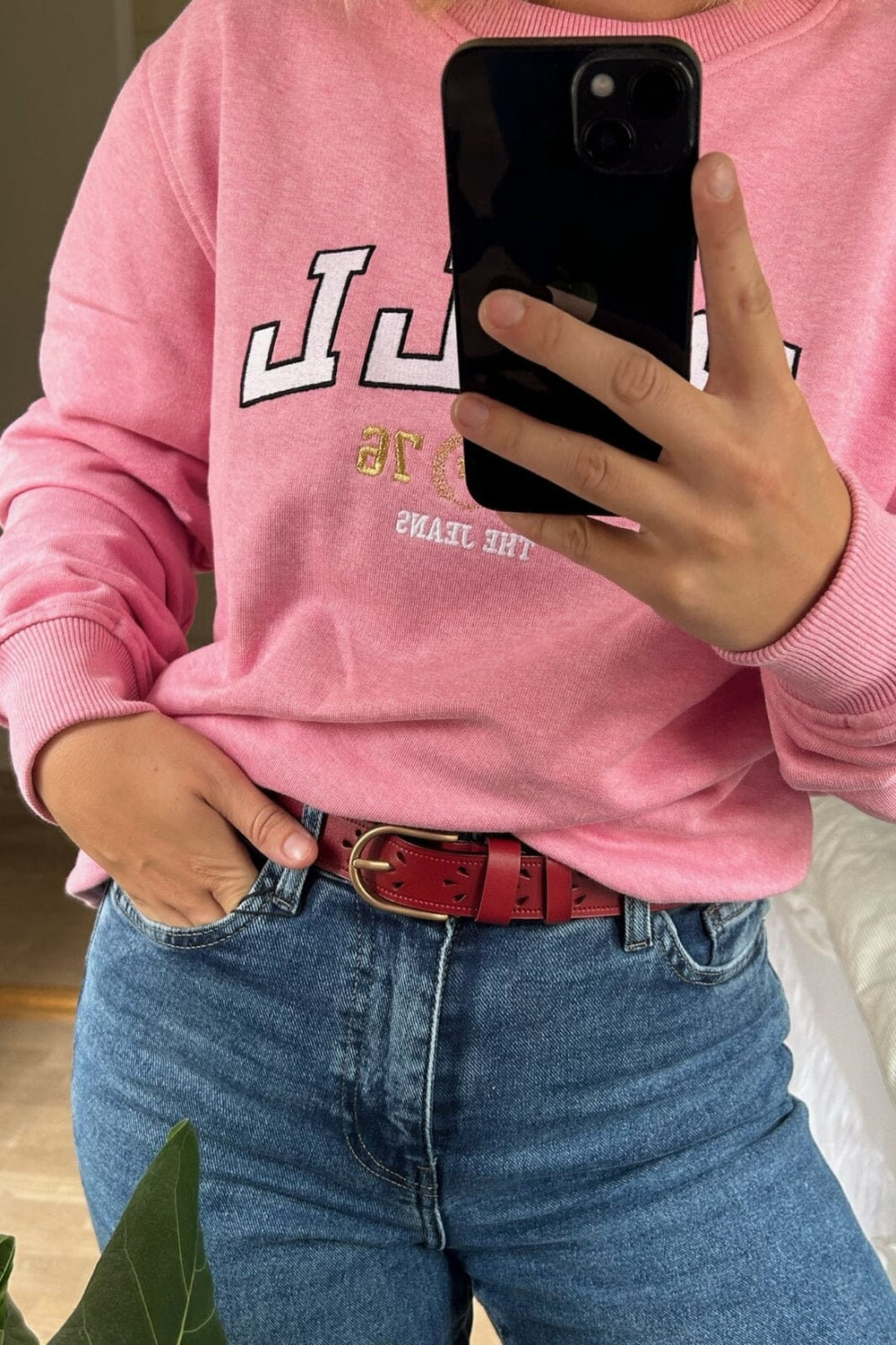 Anobel Copenhagen - Womens Belt Flower Pattern CF-9003 - Red Bælter