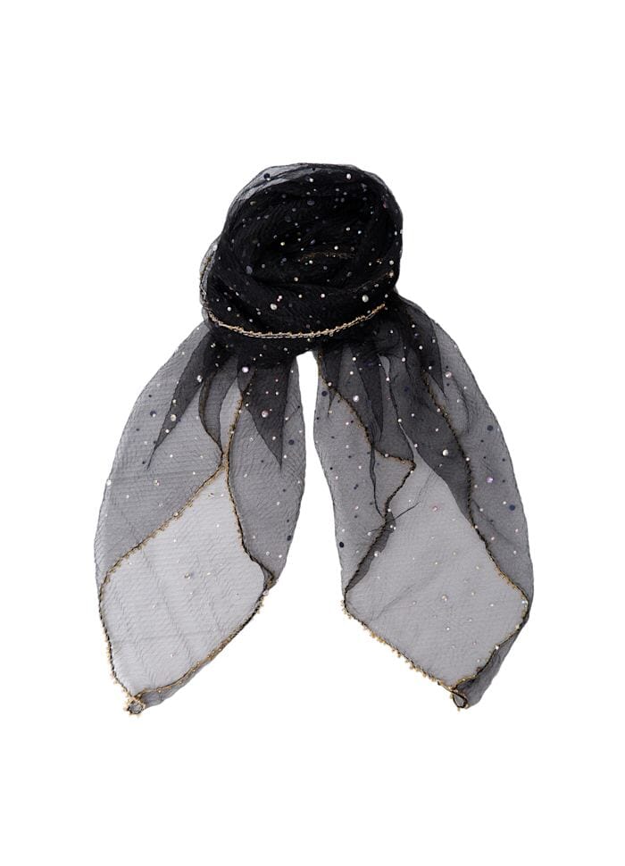 Black Colour - Bcardenia Mini Scarf W/Stones 3646 - Black Tørklæder