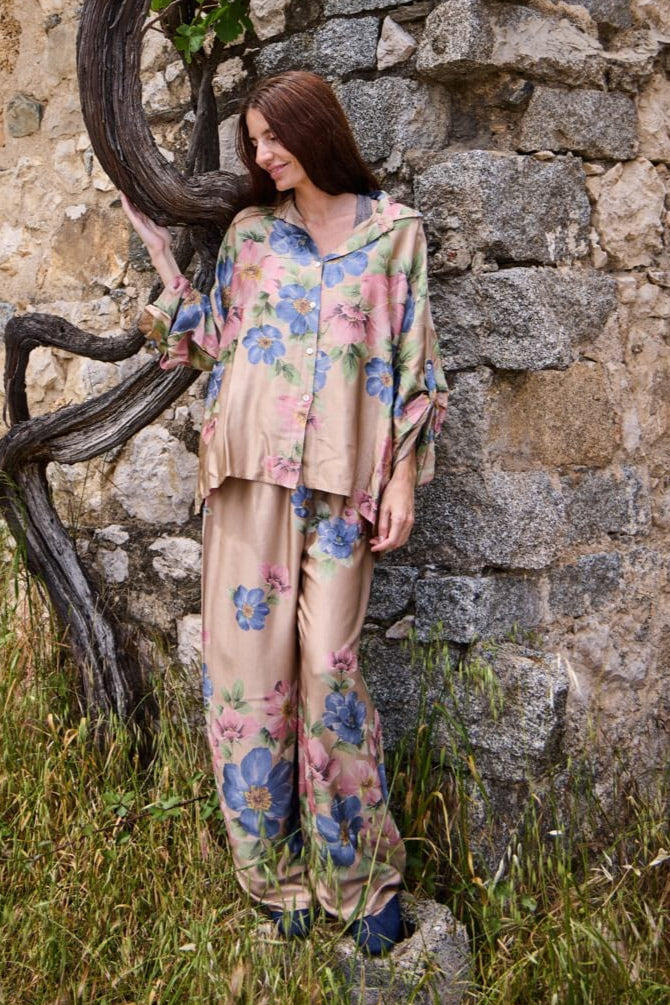 Black Colour - Bcemme Flower Pants 40950 - Frappe