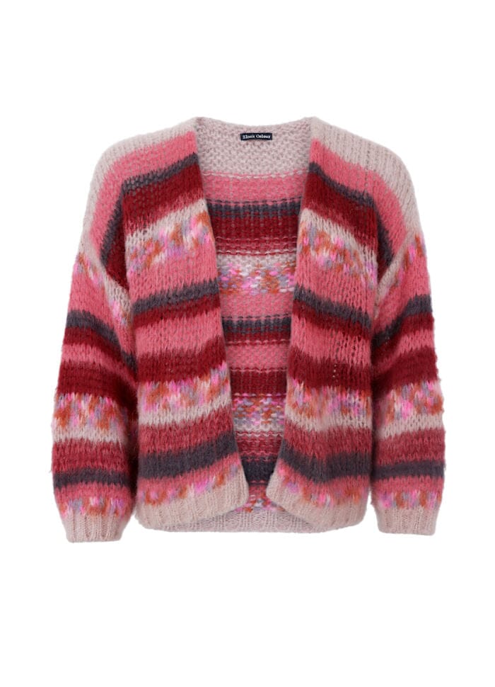 Black Colour - Bcfontana Multi Striped Cardigan 1221 - Berry Cardigans