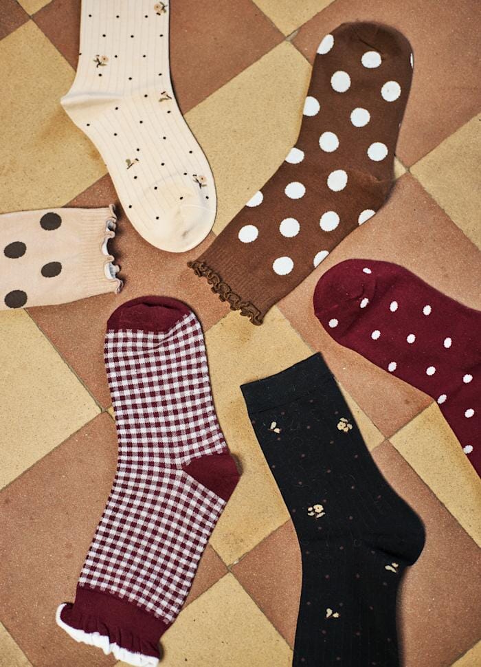 Black Colour - Bcmaike Sock 4388 - Mocca Dot Strømper