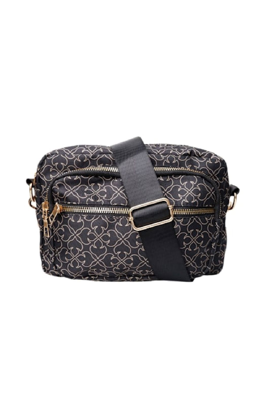 Black Colour - Bcvanda Printed Crossover Bag 9365 - Black Deco Tasker