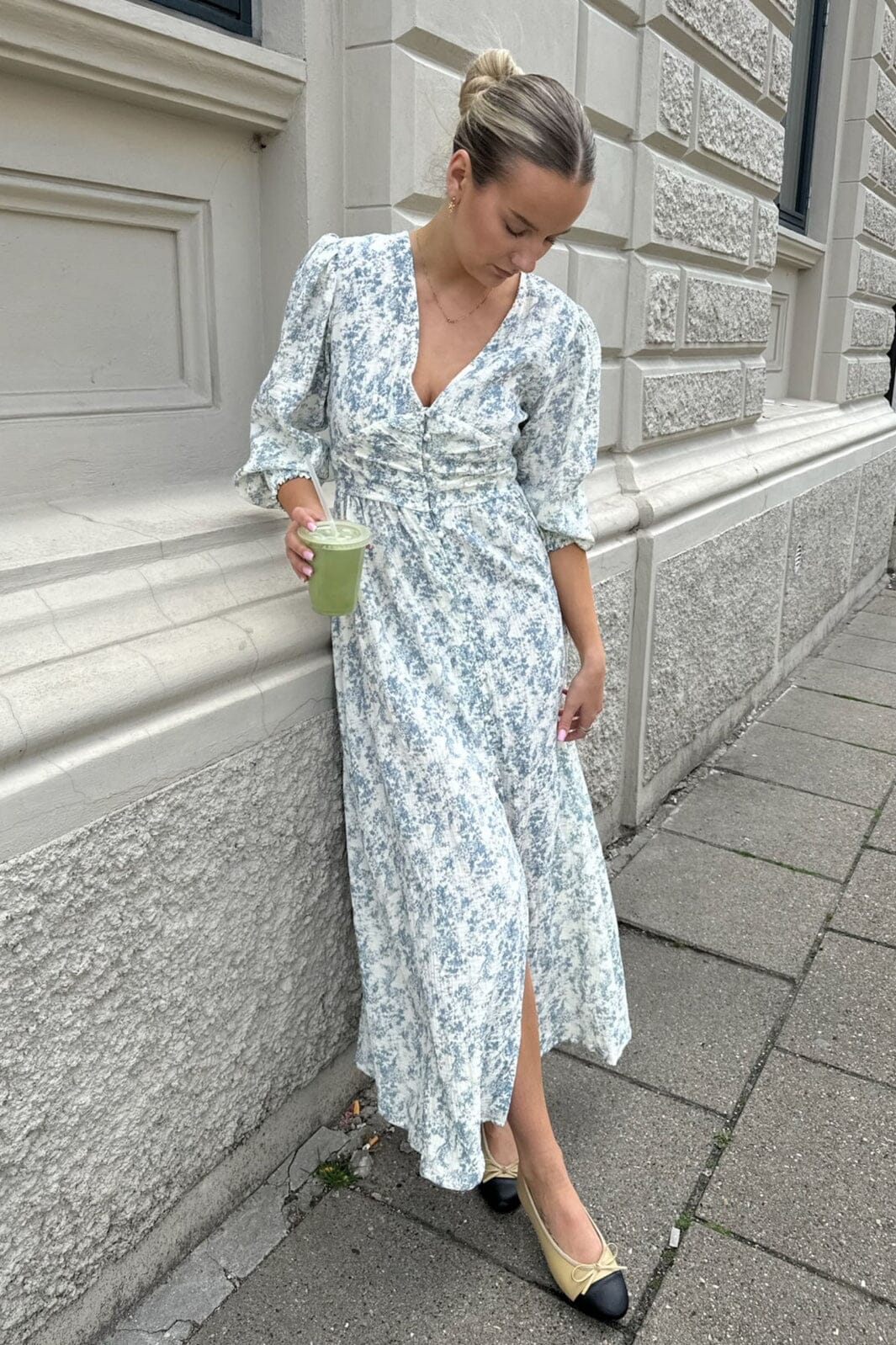 BYIC - Adelic Maxi Dress - wbp White Blue Print Kjoler