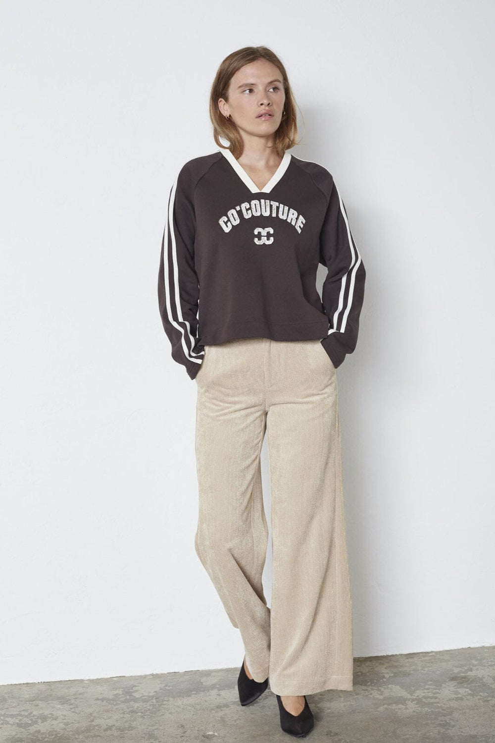 Co´Couture - Batucc Coco V-Sweat 47001 - 145 - Dark Brown Sweatshirts