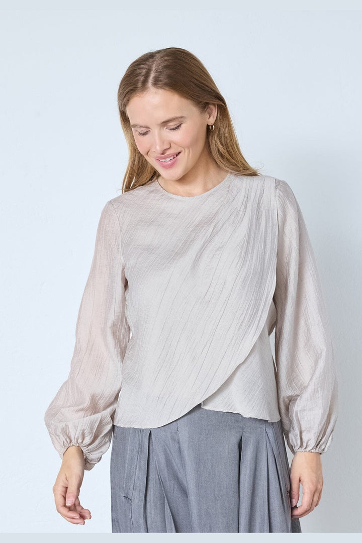 Co´Couture - Connycc Drape Blouse 45004 - 984 - Mink