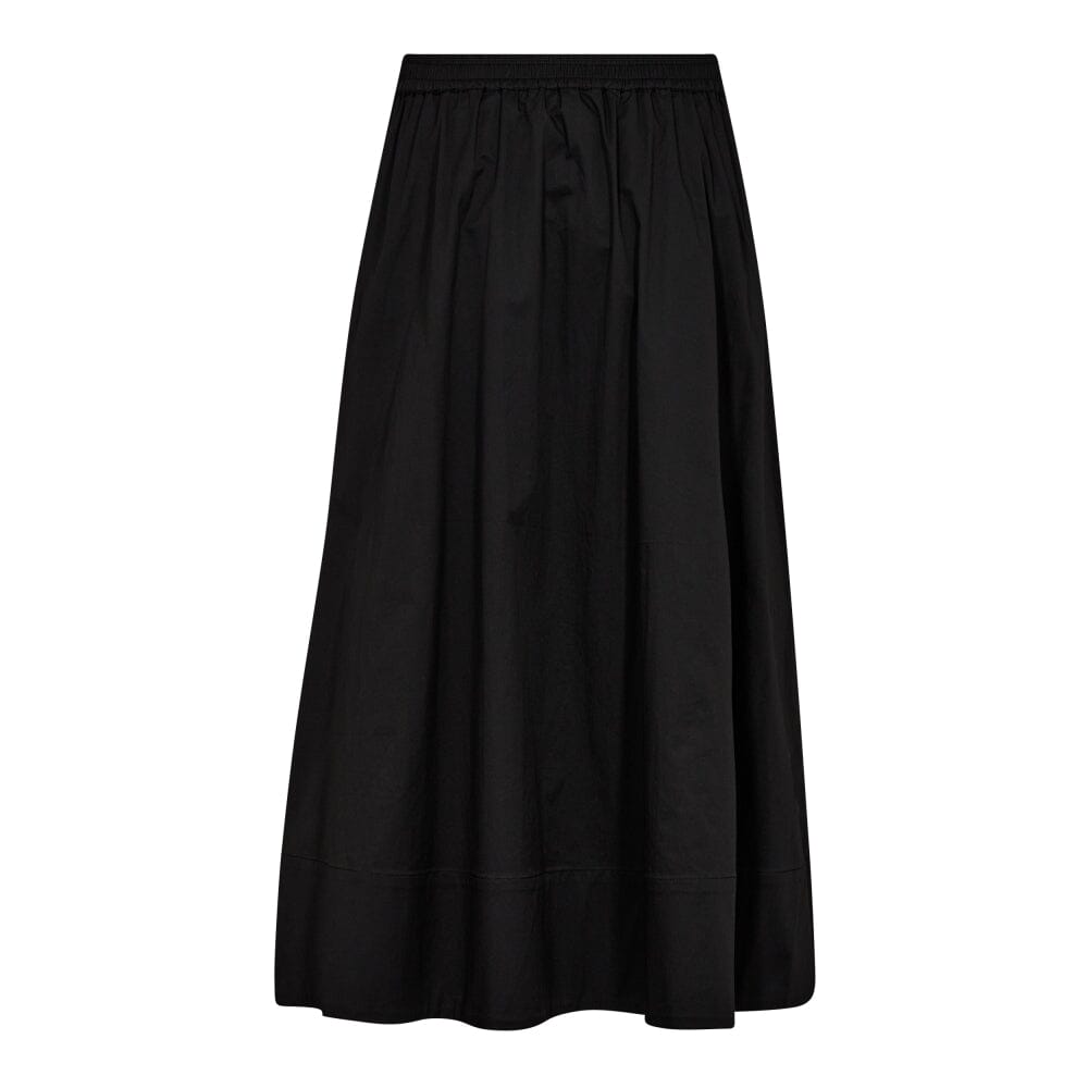 Co´couture - Cottoncc Crisp Midi Skirt 34151 - 96 Black Nederdele