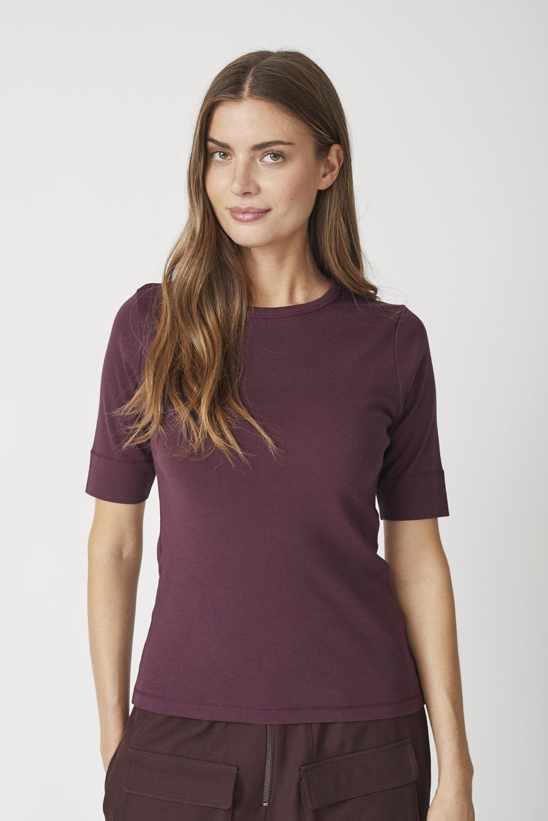 Co´Couture - Grannycc Embroidery Ss Tee 33166 - 87 - Winered T-shirts