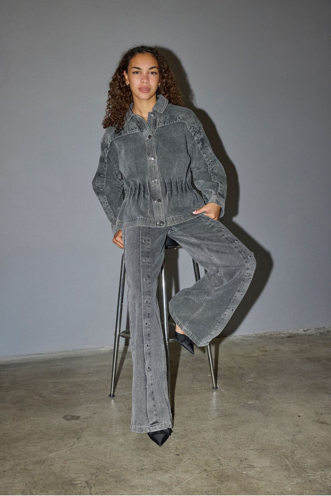 Co´Couture - Kellancc Denim Jacket 40032 - 139 - Mid Grey Jakker