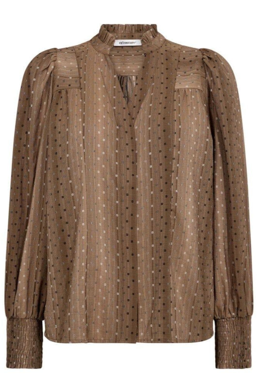 Co´Couture - Ollycc V-Shirt 35970 - 154 - Walnut Skjorter