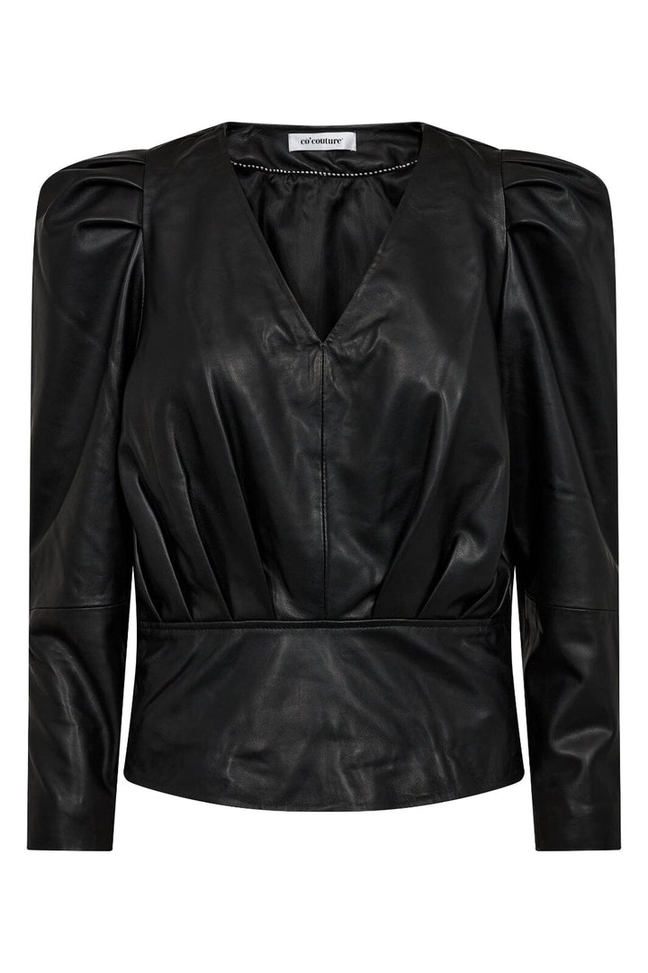 Co´couture - Phoebecc Drape Puff Blouse - 96 Black Bluser