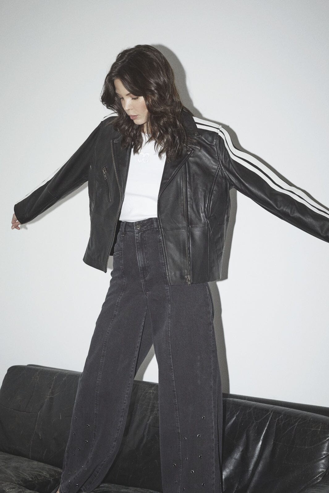 Co´Couture - Phoebecc Leather Race Jacket 30336 - 96 - Black