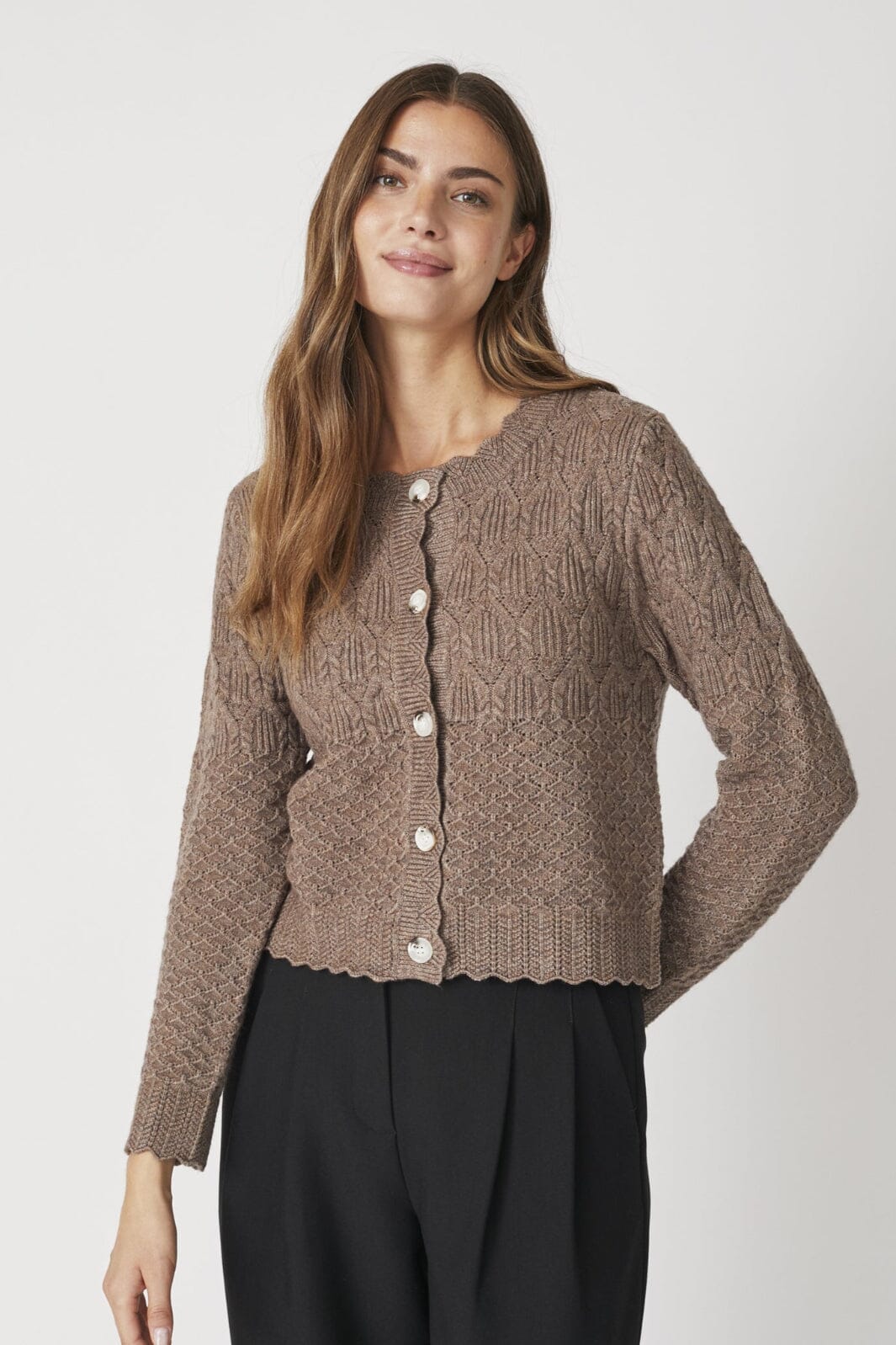 Co´Couture - Pointellecc New Cardigan 32245 - 154 - Walnut Cardigans