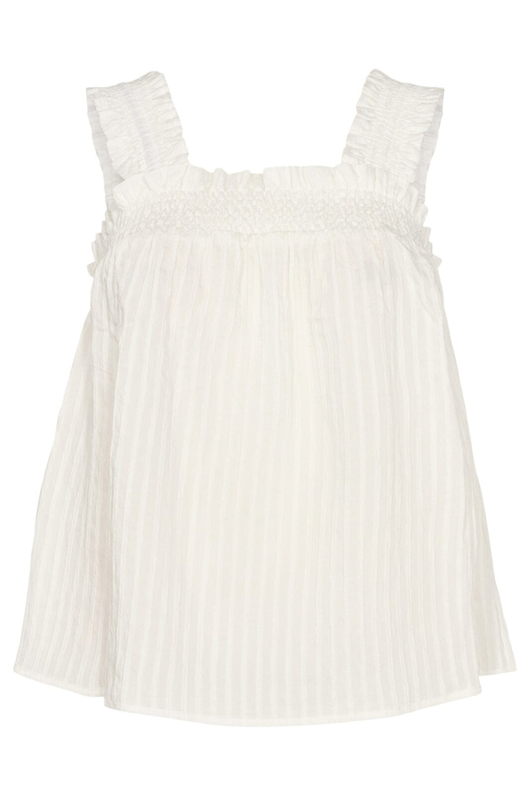 Co´couture - Selmacc Smock Strap Top 35184 - 4000 White Skjorter