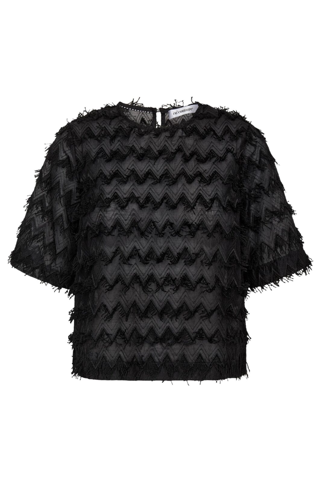 Co´Couture - Trianglecc Ss Blouse 35765 - 96 - Black Bluser