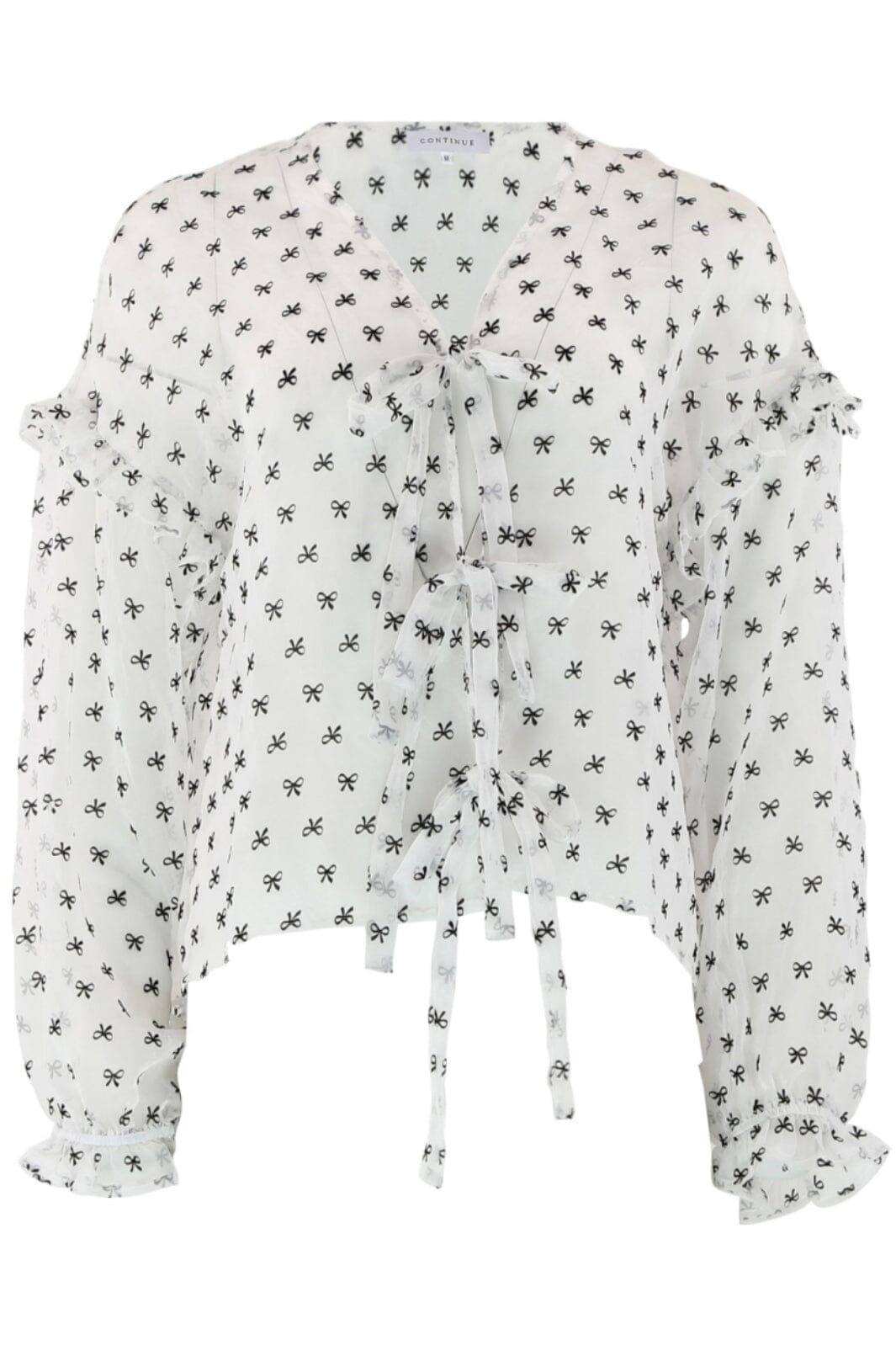 Continue - Jessy Bow - 021 021 White Ground W. Black Bluser