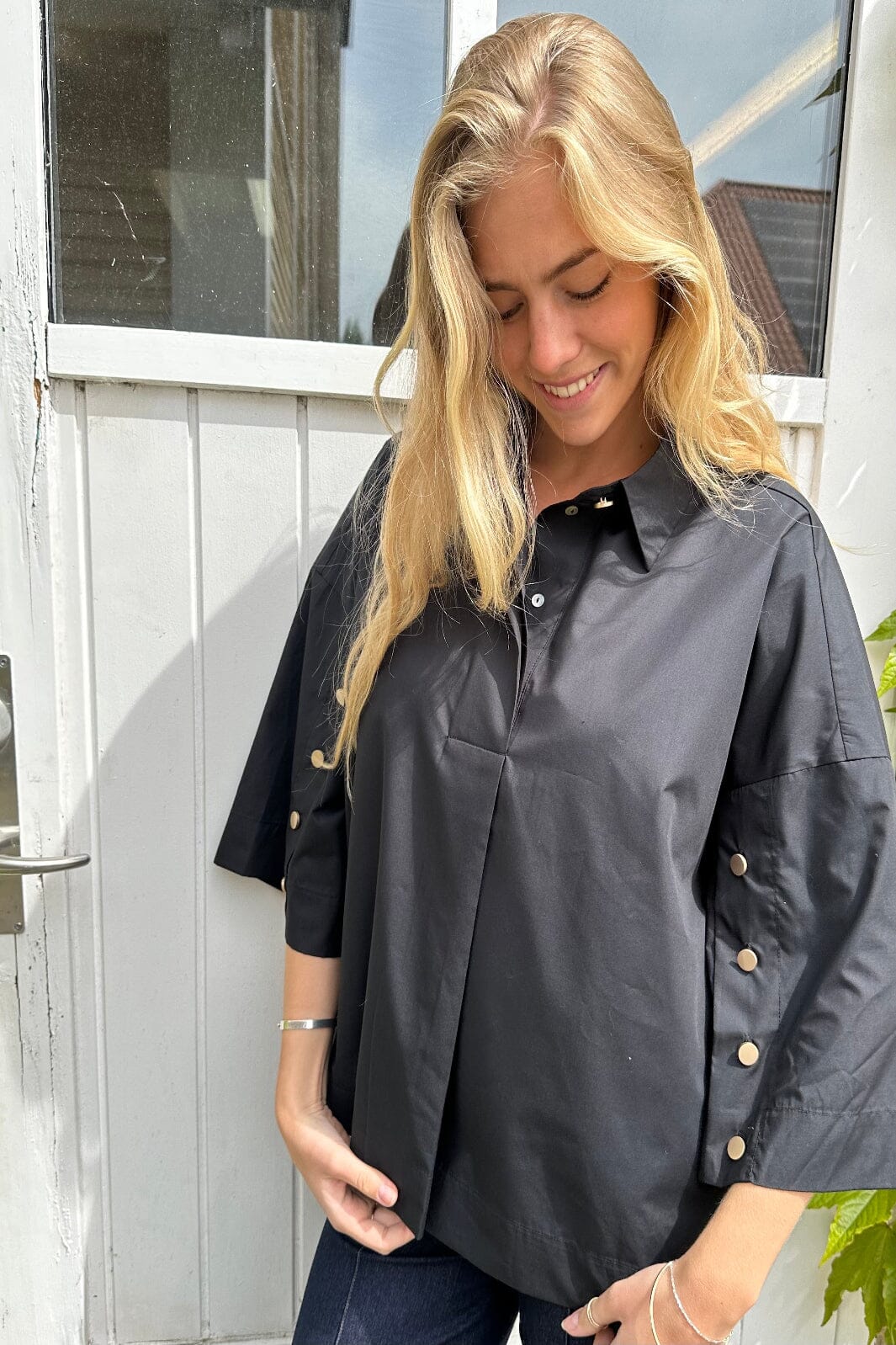 Continue - Klara Shirt 15039 - Black Skjorter