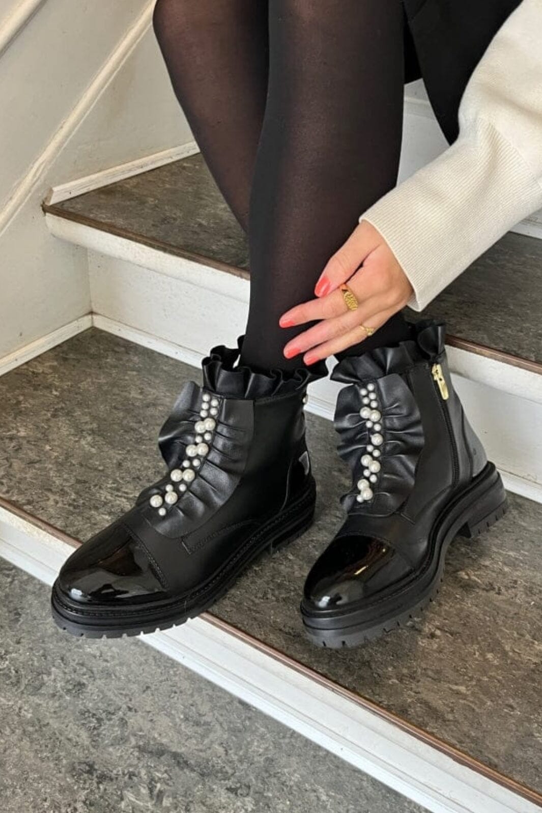 Copenhagen Shoes - Pretty Pearls - 0001 Black Støvler