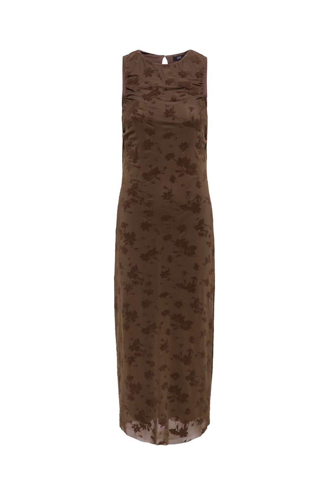 JDY - Jdyruby S/L Rouching Flock Dress - 5019824 Chocolate Brown Big Flower