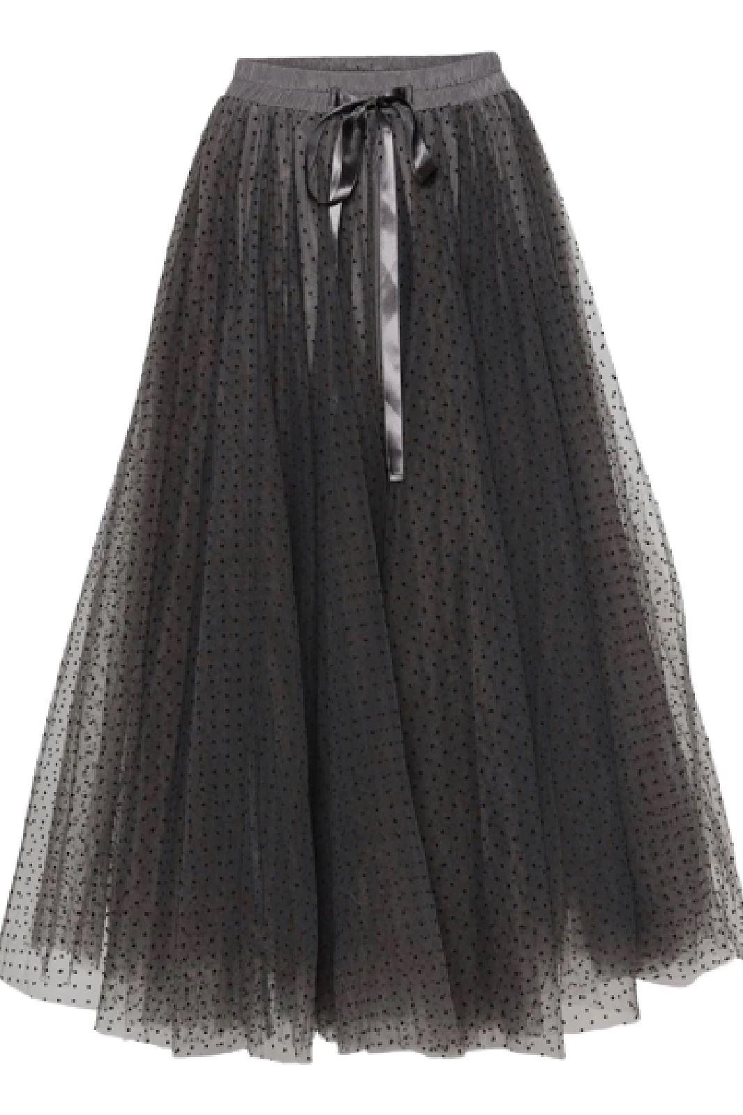 EMM Copenhagen - Daisy Skirt - Grey with Black Dots Nederdele