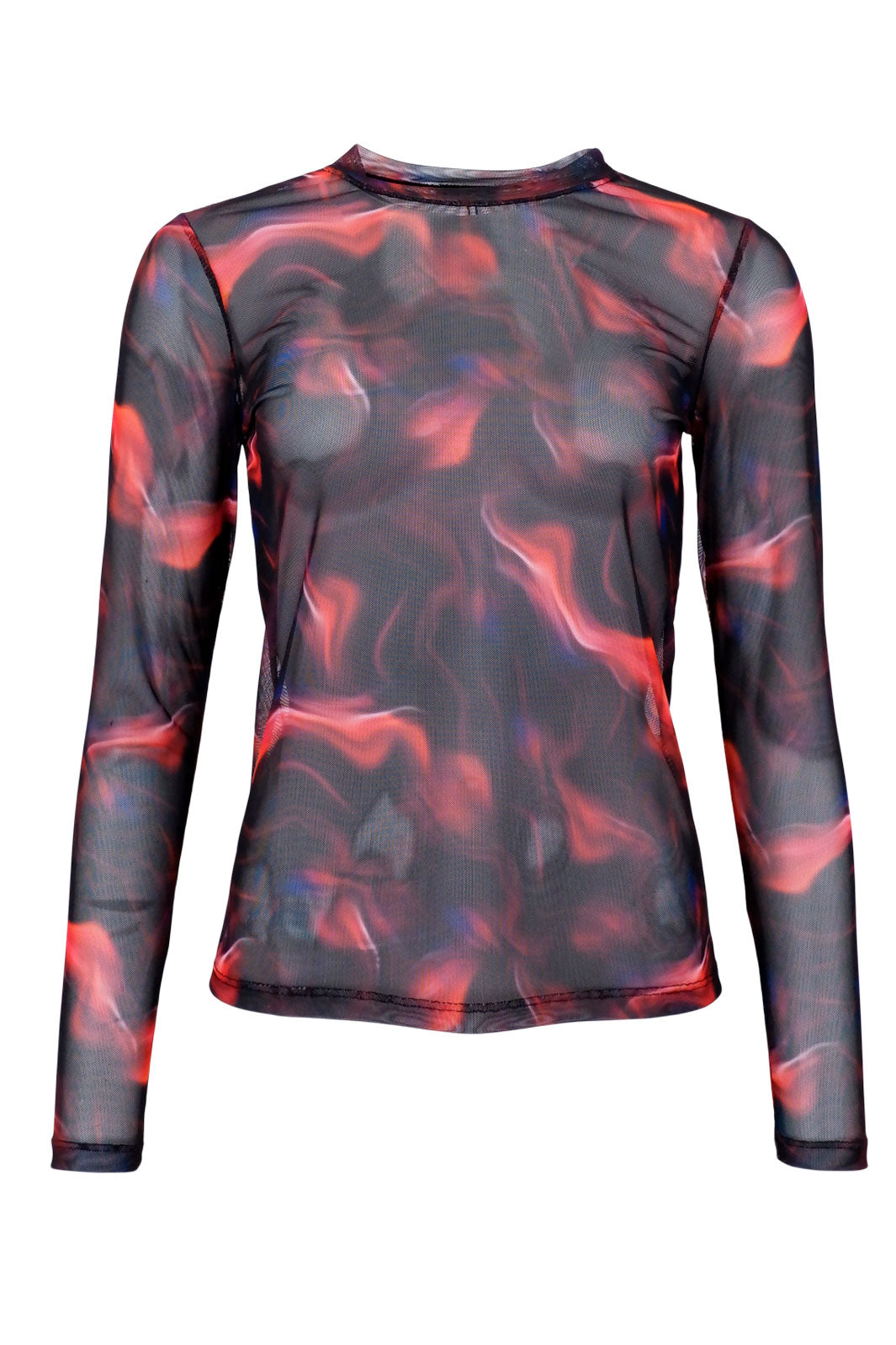 Forudbestilling - Black Colour - Bcflorence Mesh Blouse - Blurry Red (2022-08-31) Bluser