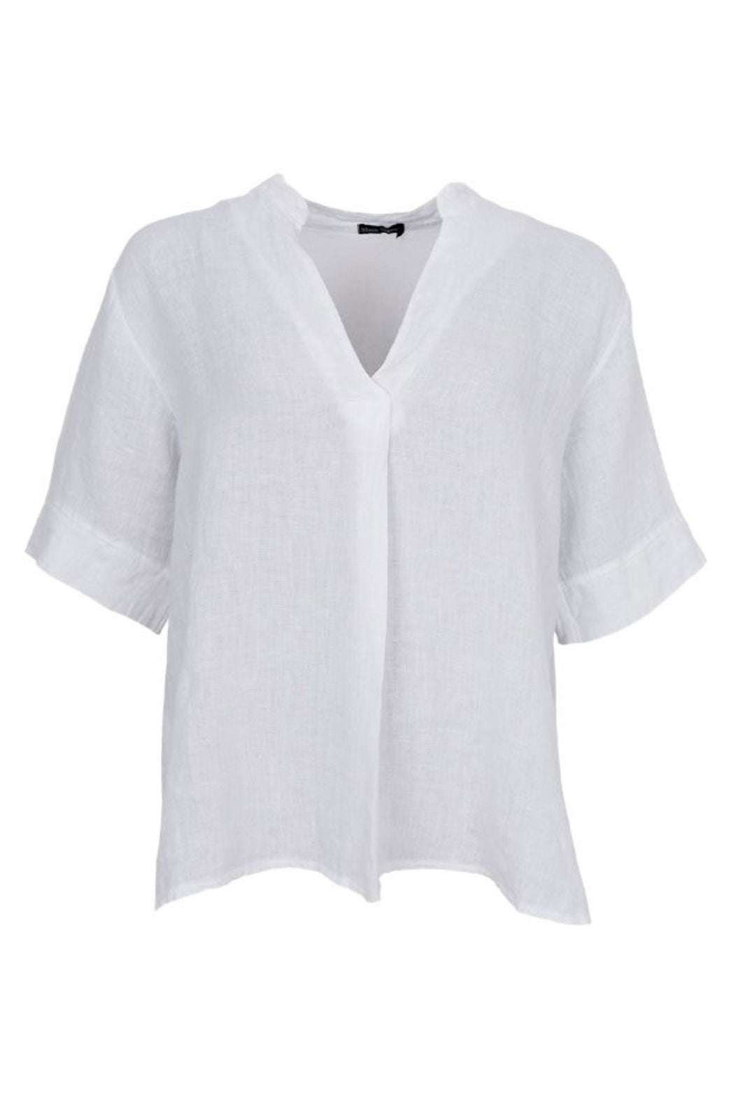 Forudbestilling - Black Colour - Bcmelina Ss Linen Blouse 40842 - White Bluser