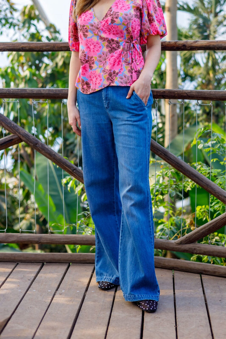 Forudbestilling - Black Colour - Bcnettie Box Jeans - Mid Blue Bukser