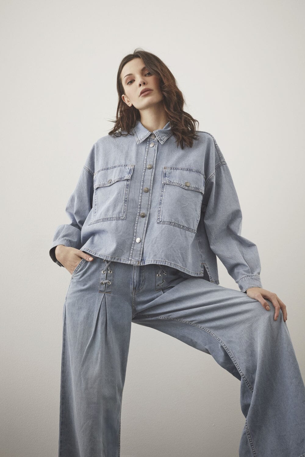 Forudbestilling - Co´Couture - Cindycc Denim Shirt 35899 - 114 - Fade Denim Skjorter