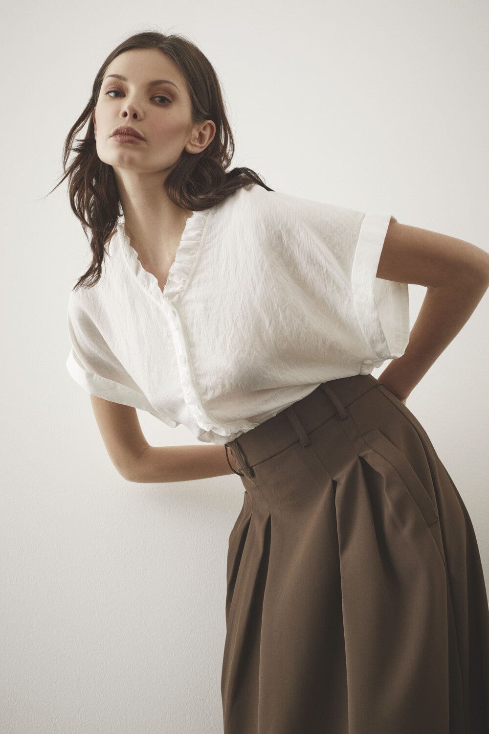 Forudbestilling - Co´Couture - Mollycc Frill Top 35901 - 11 - Off White T-shirts