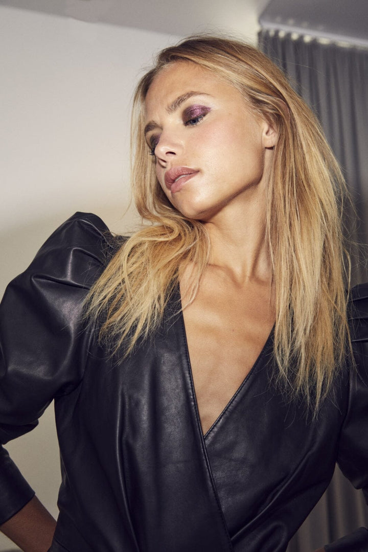 Forudbestilling - Co´couture - Phoebecc Drape Puff Blouse - 96 Black Bluser