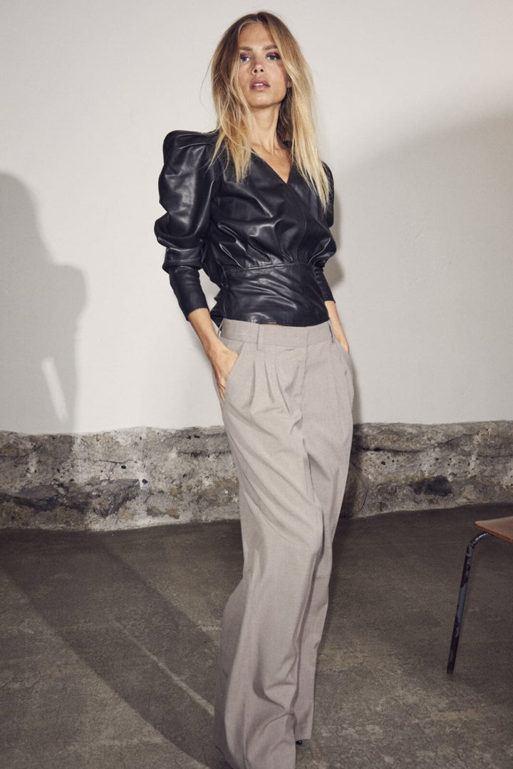 Forudbestilling - Co´couture - Phoebecc Drape Puff Blouse - 96 Black Bluser