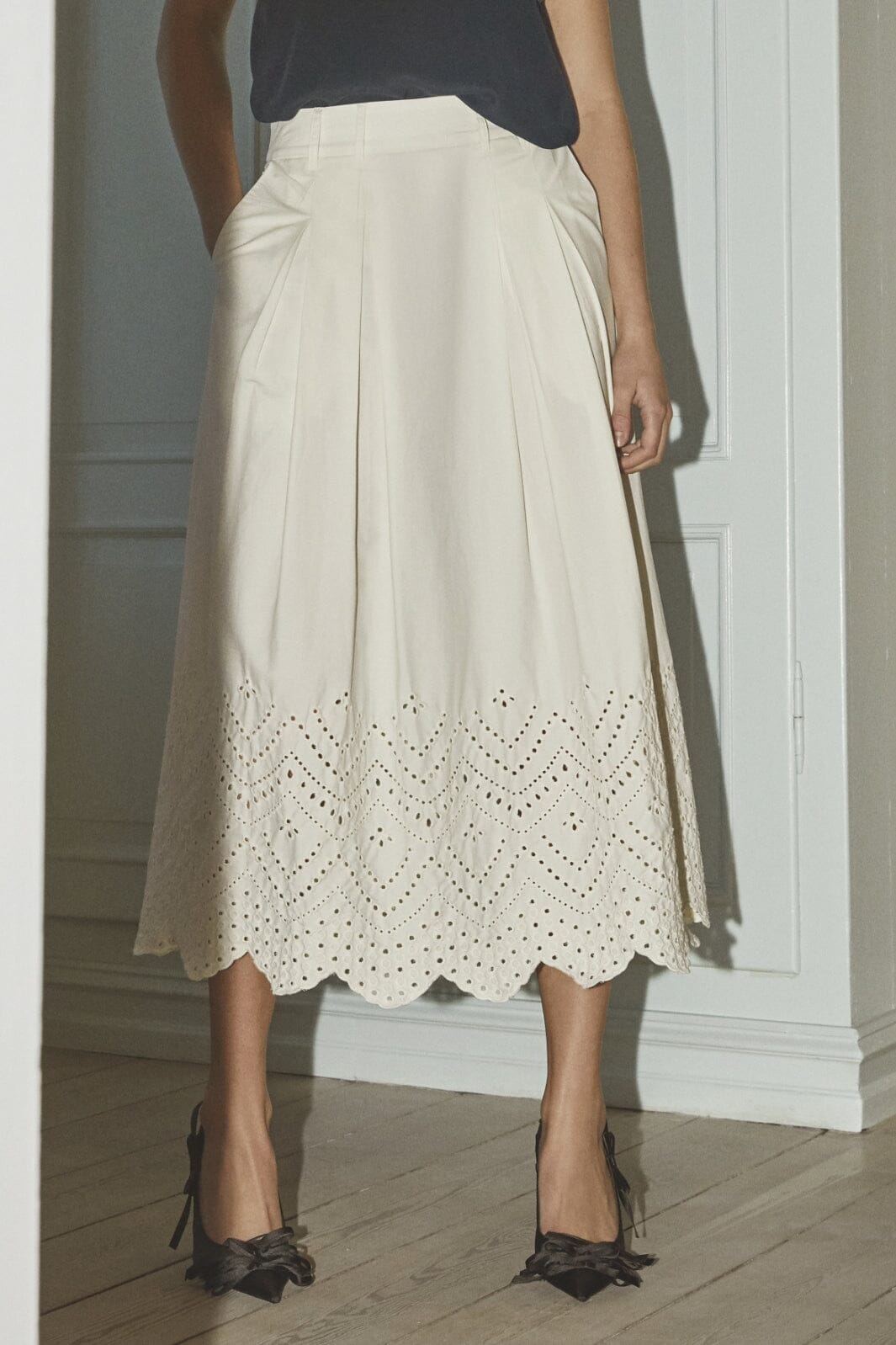 Forudbestilling - Co´Couture - Poppycc Anglaise Skirt 34203 - 199 - Bone Nederdele