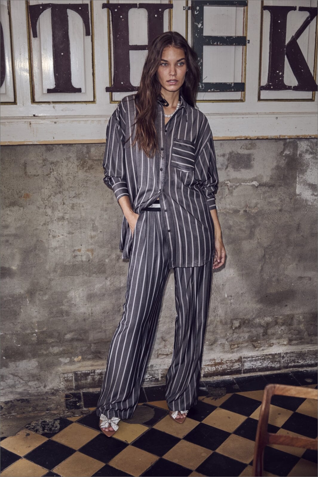 Forudbestilling - Co´couture - Suecc Stripe Logo Pant 31401 - 96 Black Bukser