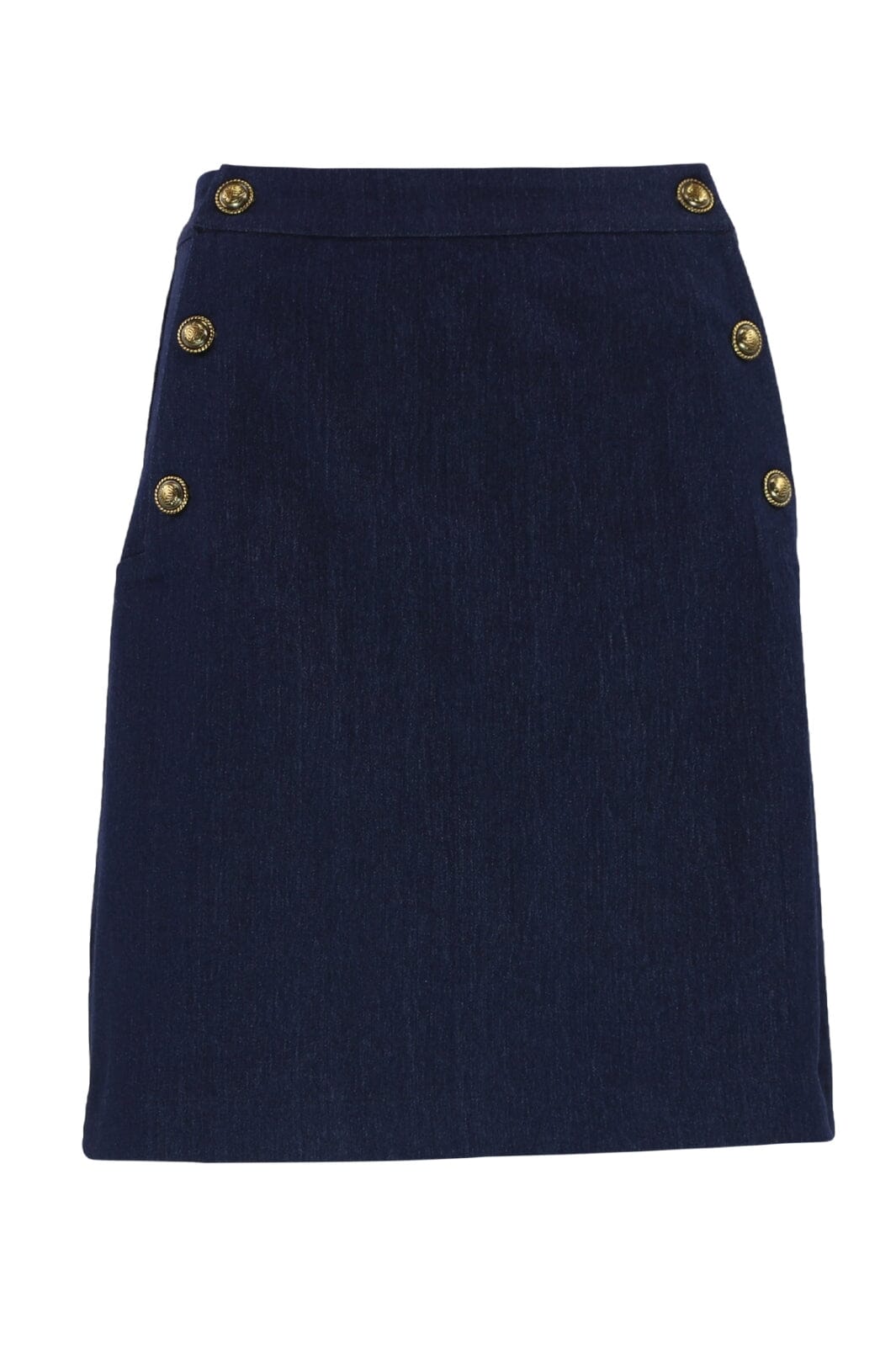 Forudbestilling - Continue - Gabby Skirt Stripe - Solid Blue Nederdele