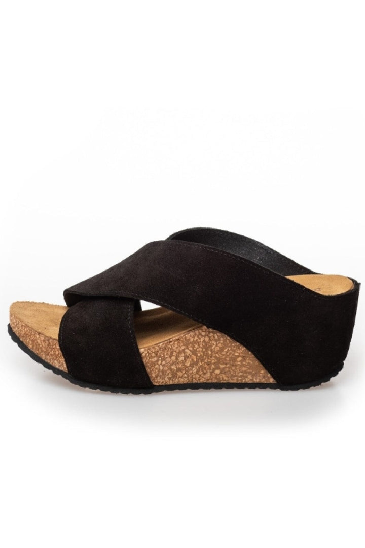 Forudbestilling - Copenhagen Shoes - Frances 23 Suede - 0001 Black (April/Maj) Sandaler