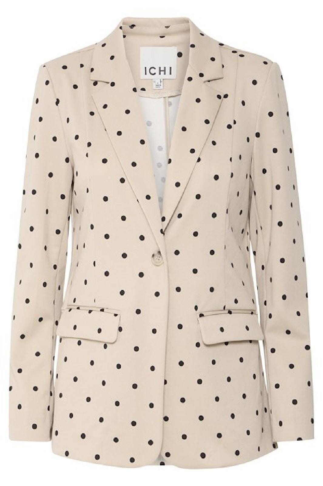 Forudbestilling - Ichi - Ixkate Dot Long Blazer - 205019 Kate Dot Print Blazere