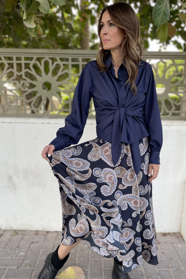 Forudbestilling - Karmamia - Lee Shirt - Navy Blue Cotton (Oktober) Skjorter