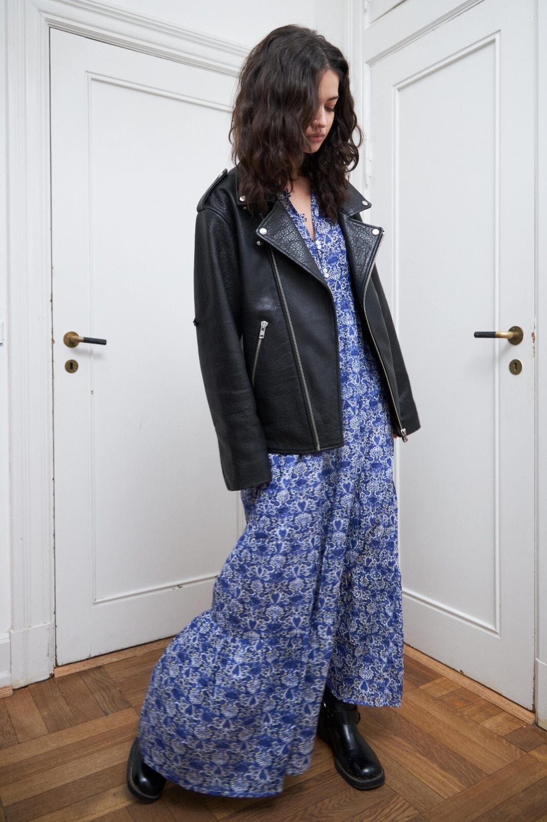 Forudbestilling - Lollys Laundry - Evelynll Maxi Dress Ls - 20 Blue Kjoler