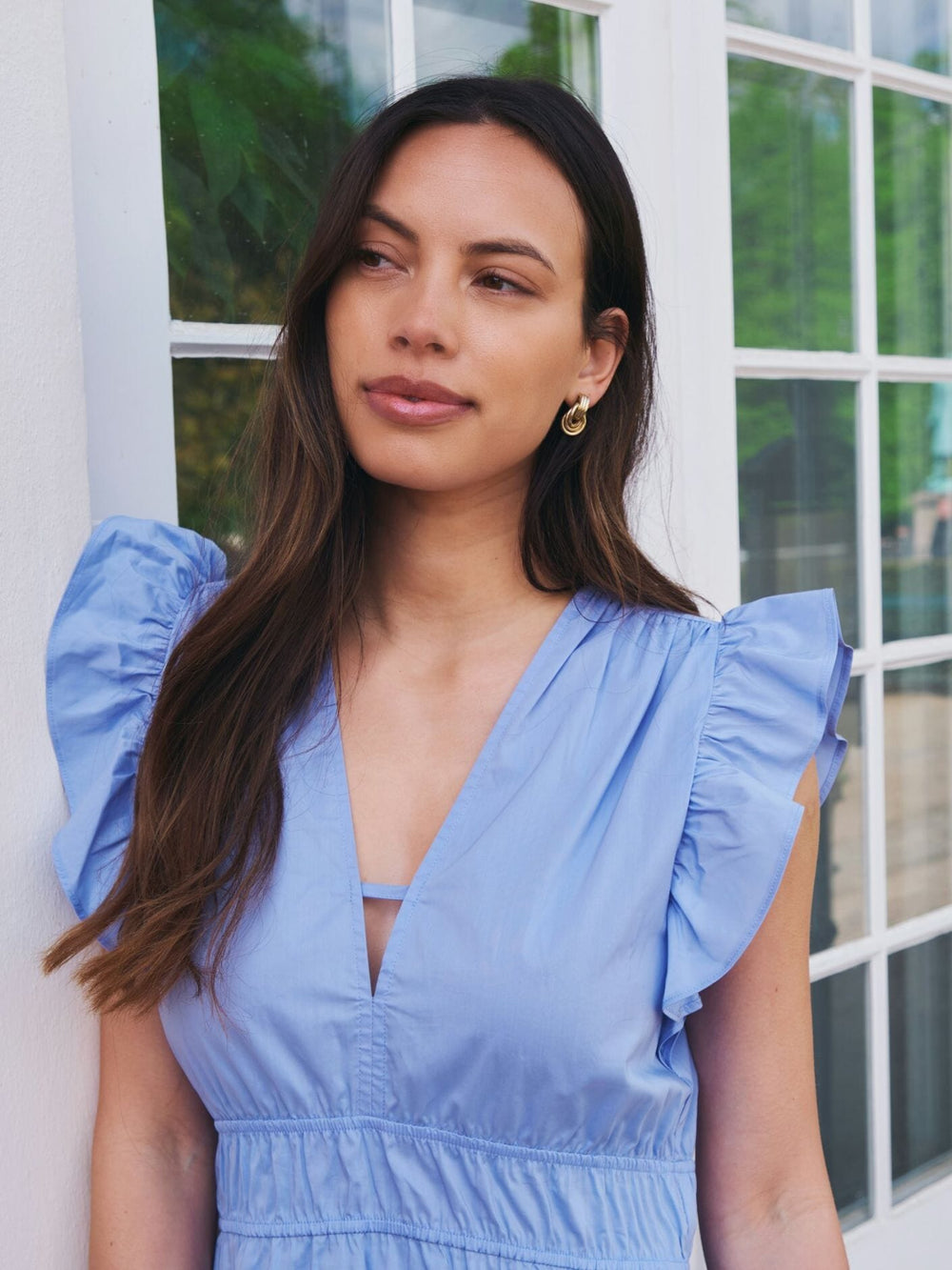 Forudbestilling - Neo Noir - Pollana Poplin Dress 160661 - 554 - Sky Blue Kjoler