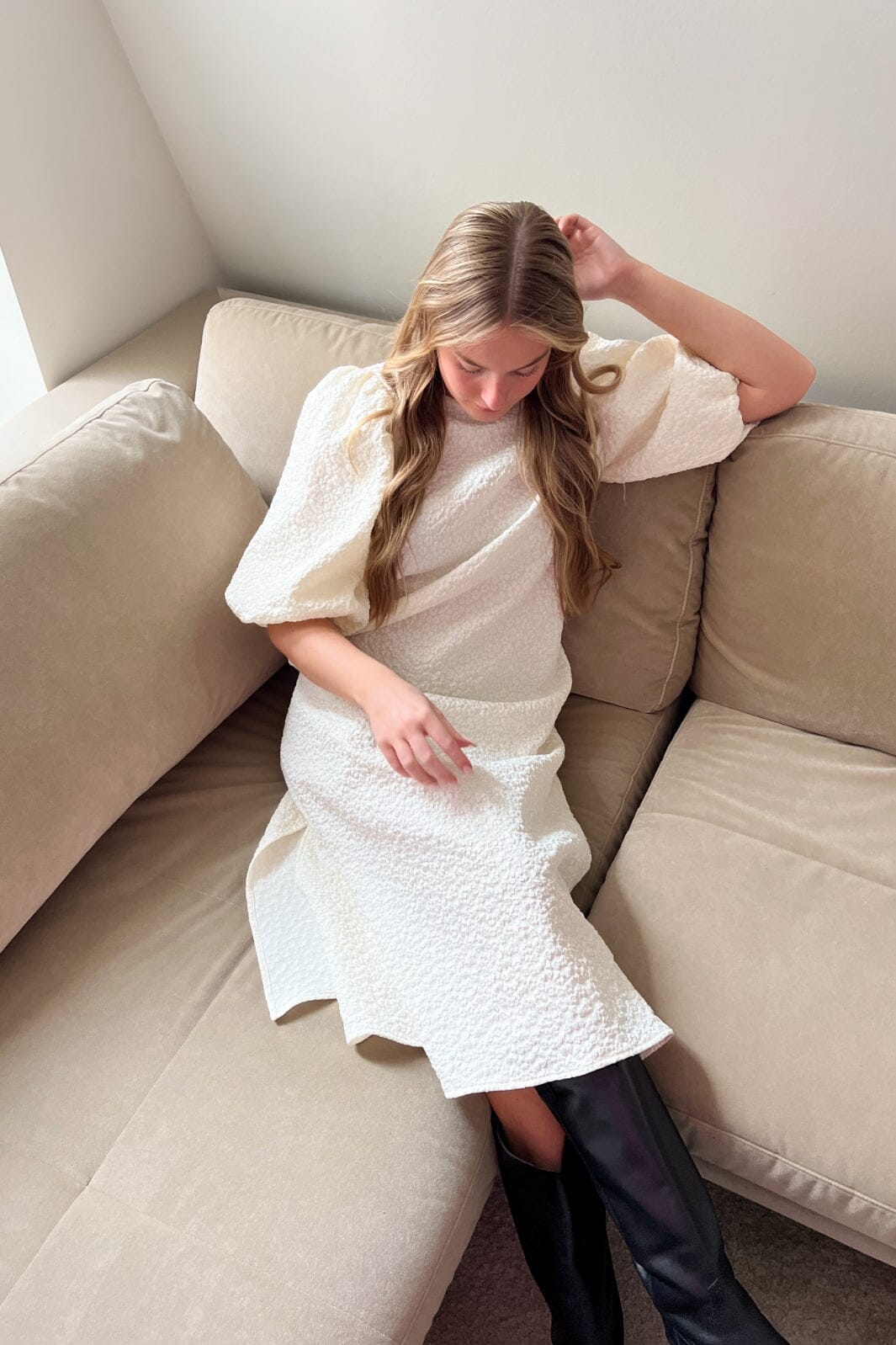 Forudbestilling - Noella - Reno Pastis Long Dress - Cream Kjoler