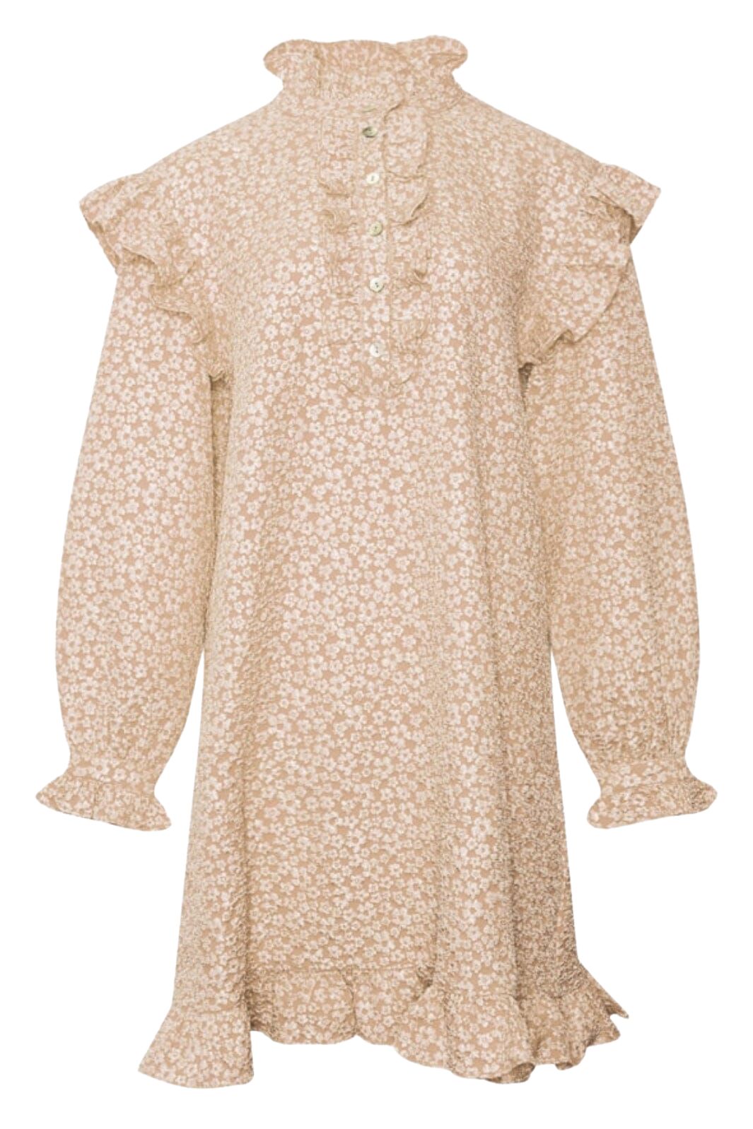 Forudbestilling - Noella - Reno Ruby Ruffle Dress - 1206 Oyster Kjoler