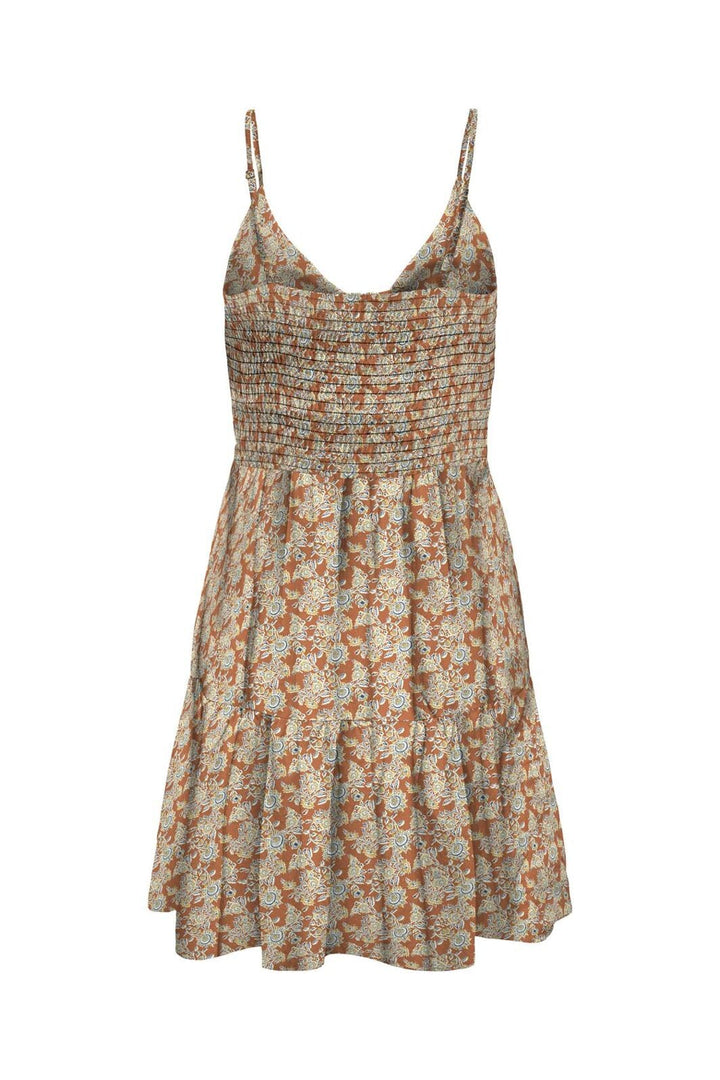 Only - Onljennie S/L Knot Short Dress Ox - 4948116 Apricot Orange Flowers