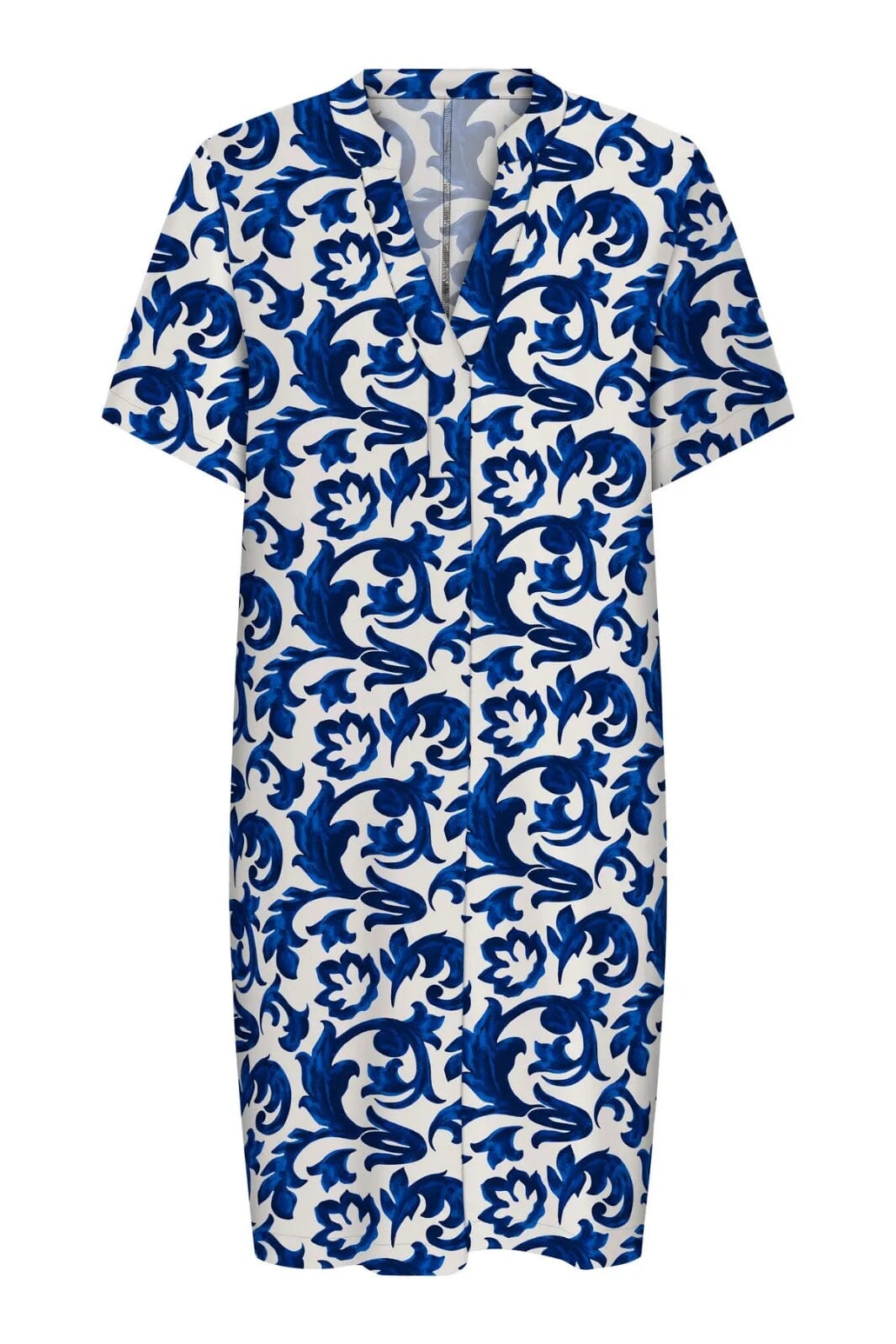 Forudbestilling - Only - Onlsusi Life Ss V-Neck Tunic Dress Wnn - 4881776 Beacon Blue Ornaments