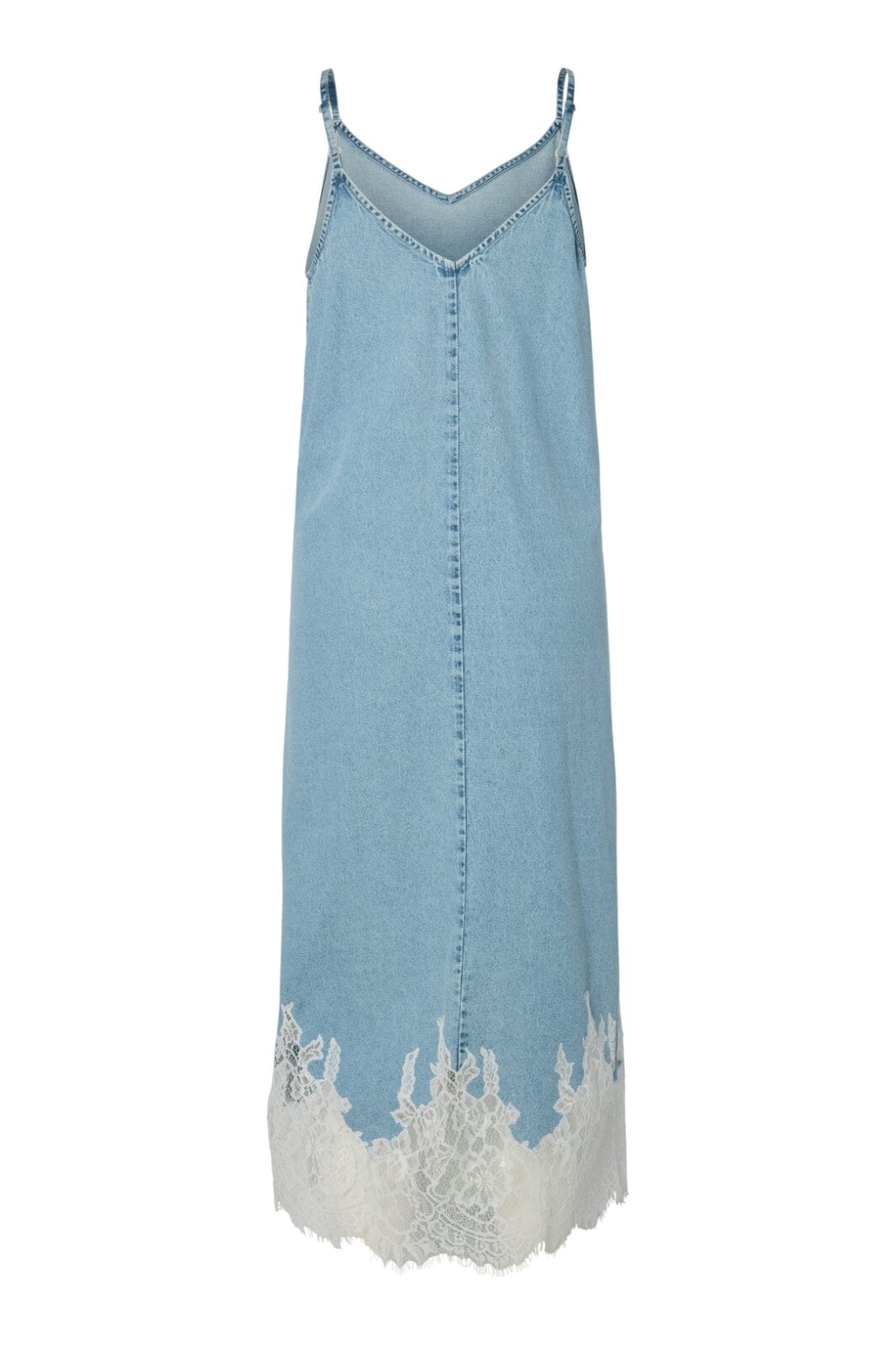 Pieces - Pcfeni Sl Lace Denim Midi Dress Fsy - 4960770 Light Blue Denim Lace