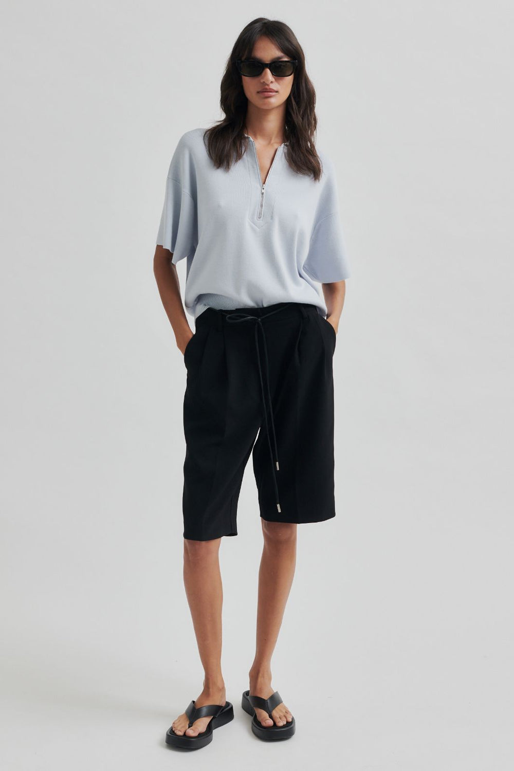 Forudbestilling - Second Female - Fique String Shorts 59766 - Black Shorts