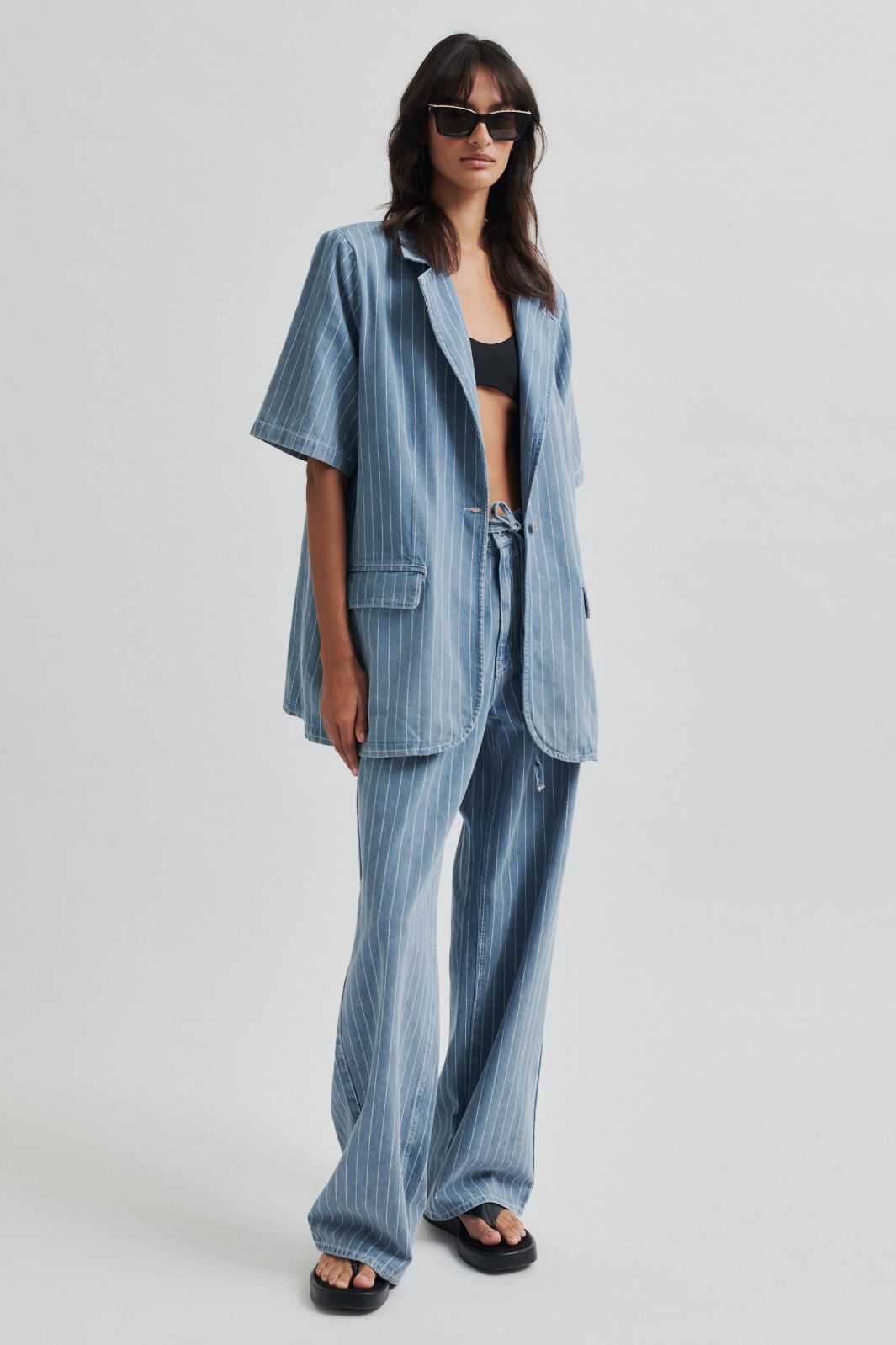 Forudbestilling - Second Female - Layne SS Blazer 59762 - Light blue denim Blazere