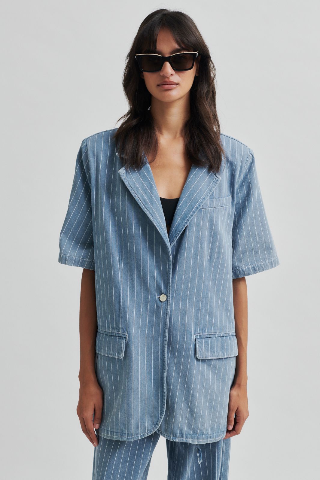 Forudbestilling - Second Female - Layne SS Blazer 59762 - Light blue denim Blazere