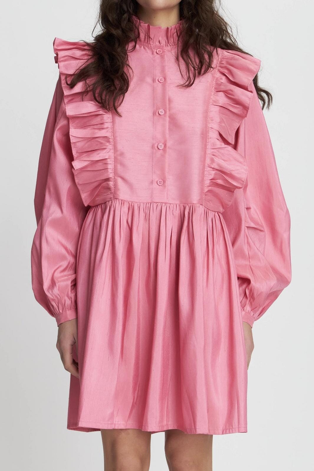 Forudbestilling - Stella Nova - Short Dress With Frills - 465 Pink Kjoler