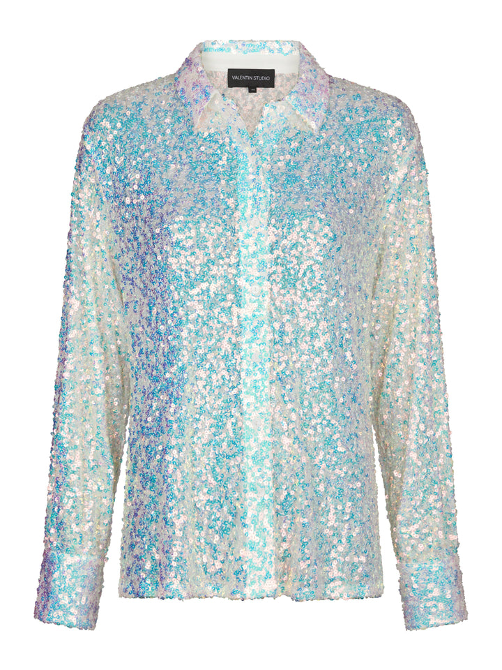 Forudbestilling - Valentin Studio - Classy Sequins Shirt - offwhite Skjorter